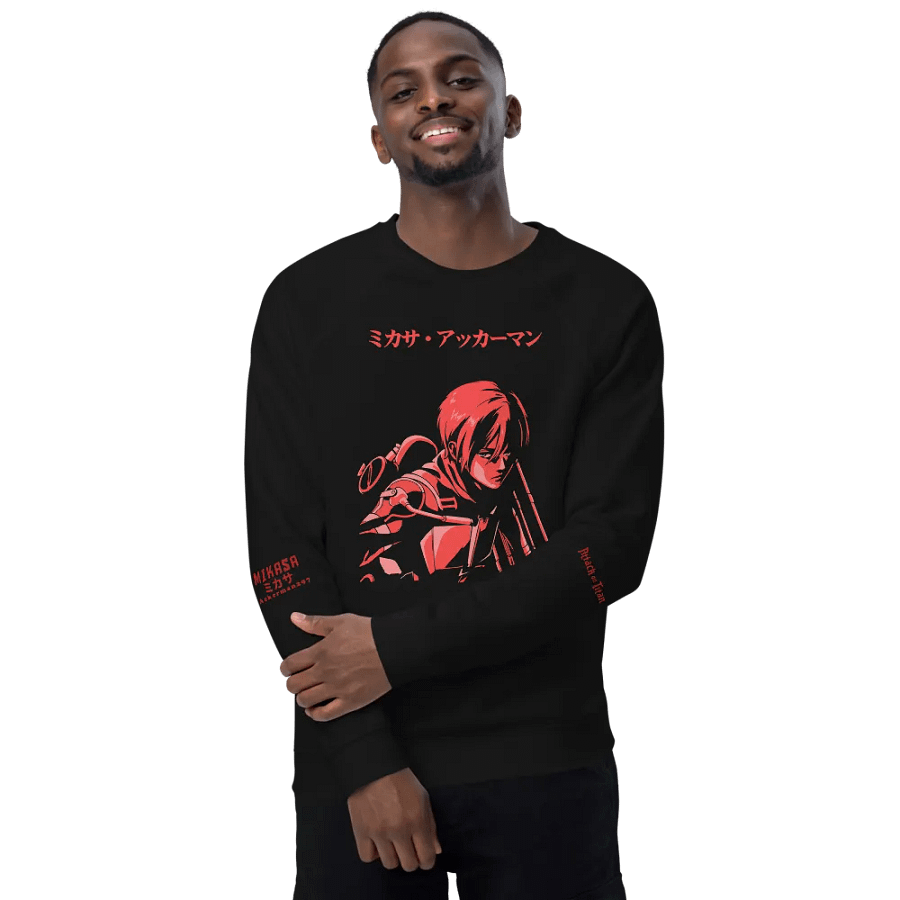 Mikasa Red Japanese Text Raglan Sweatshirt product image (3)