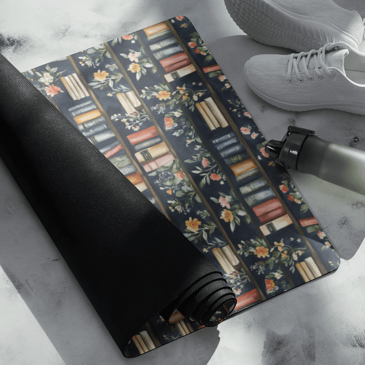 Bookshelf and Plants Yoga Mat by Treasure Pie product image (2)