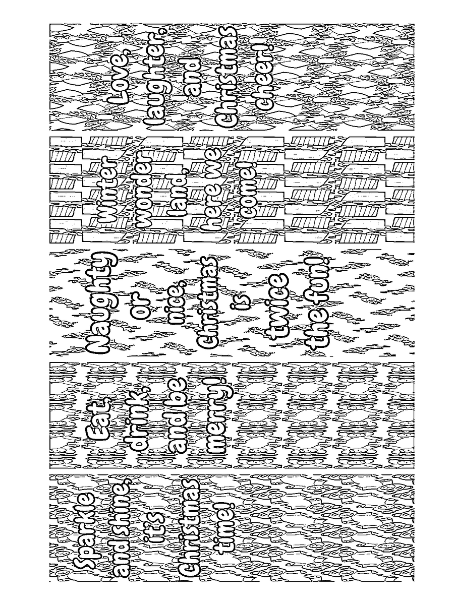 Color Your Own Christmas Lineart Bookmarks-Full Sheets in 2x6" and 2x8" product image (6)