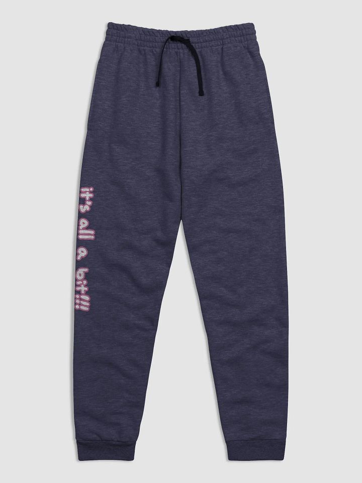 “It’s all a bit!!!” (long lined design, #CB6398) unisex joggers product image (12)