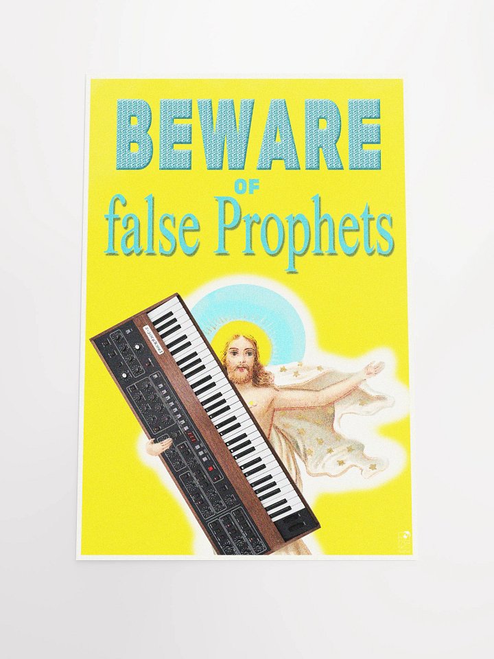 Beware of false PROPHETS! classic synth Tribute, Techno EDM Matte Paper Poster product image (1)