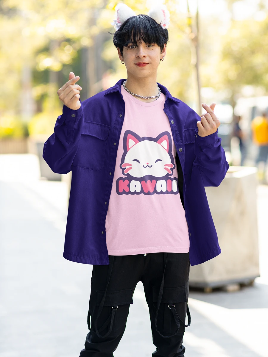 Kawaii Cat Pink T-Shirt product image (4)