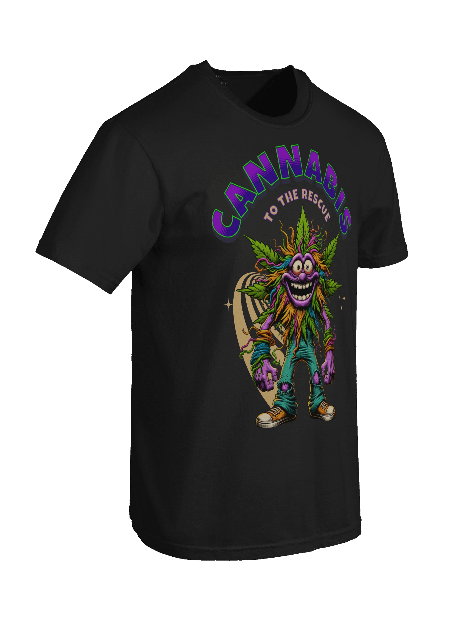 Hairy Bud - To the Rescue - Cannabis Leaf Cartoon Heavyweight T-Shirt product image (4)