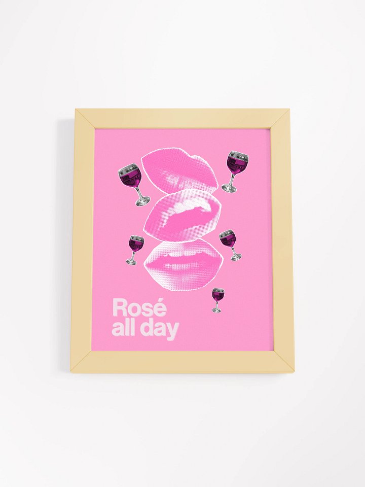 Rosé All Day Wall Art – Pink Pop Art Lips + Wine Poster product image (1)