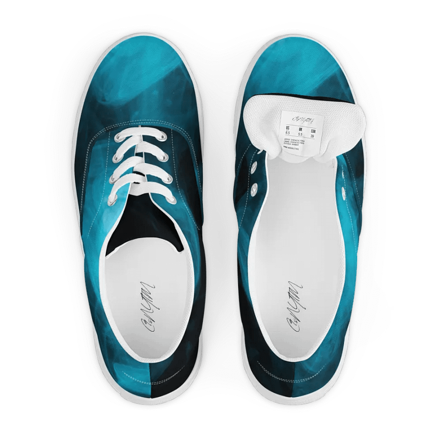 Ethereal Blue Smoke Swirl Men's Canvas Shoes product image (6)