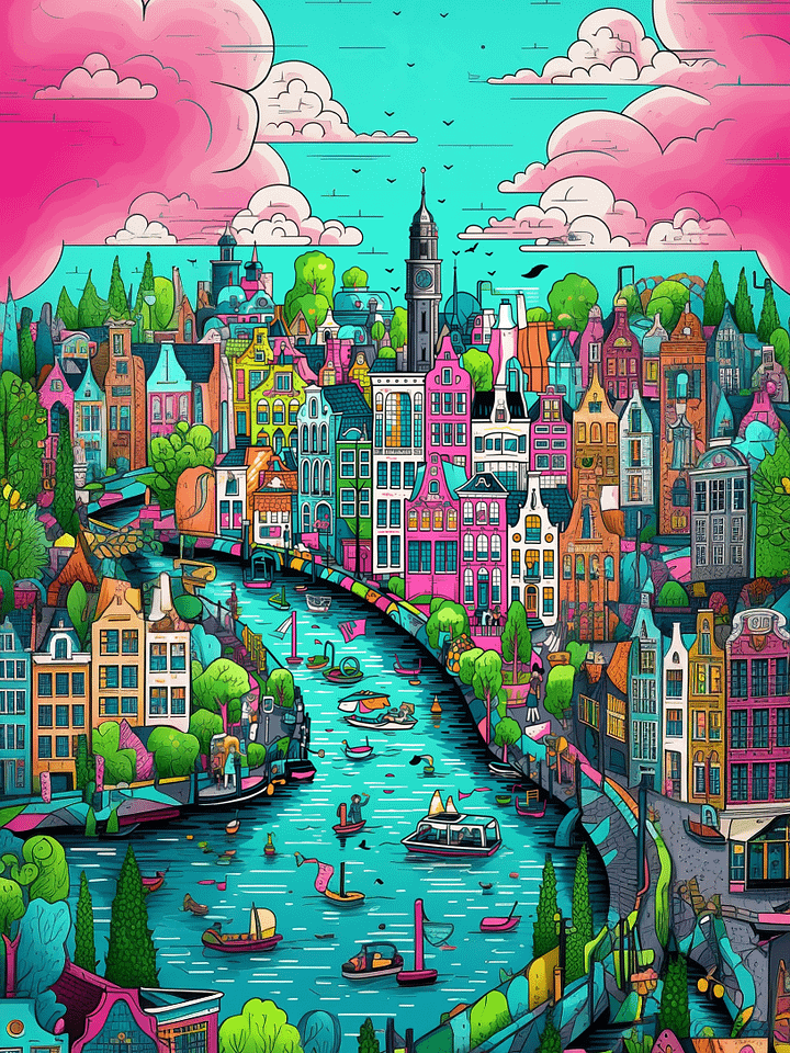 Chromatic Canal City Downloadable Poster product image (2)