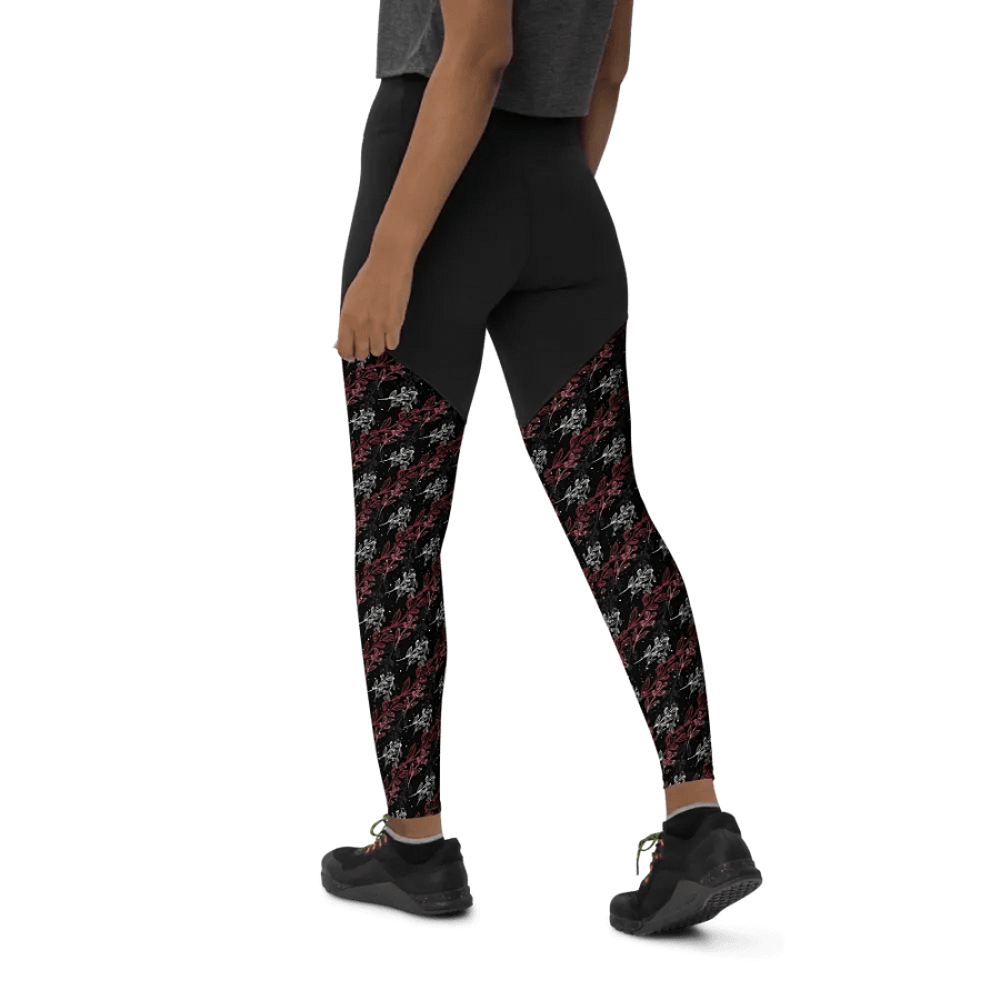 Black All-Over Print Sports Leggings product image (8)