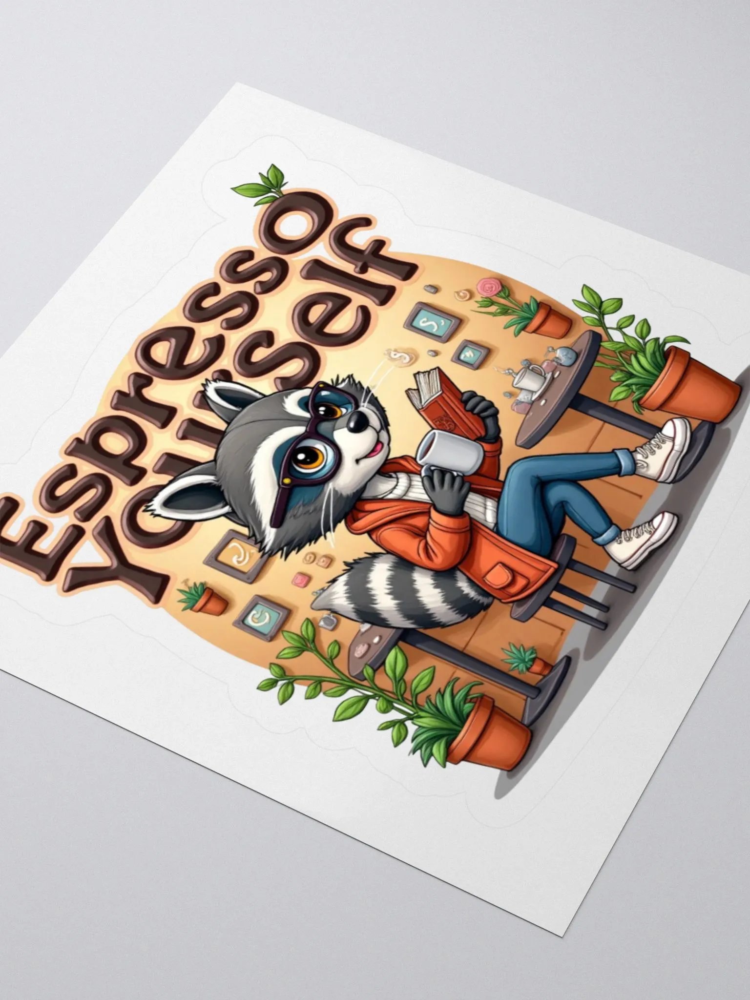 Espresso Yourself Raccoon Sticker Set product image (7)