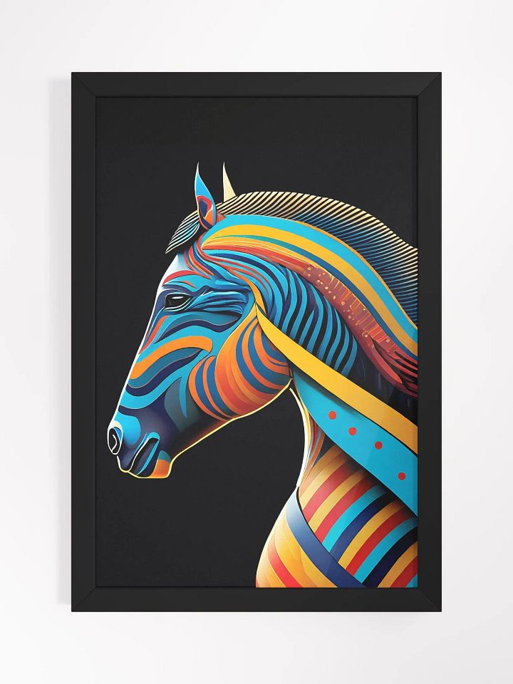Stylized horse illustration made of coloured ribbons product image (1)