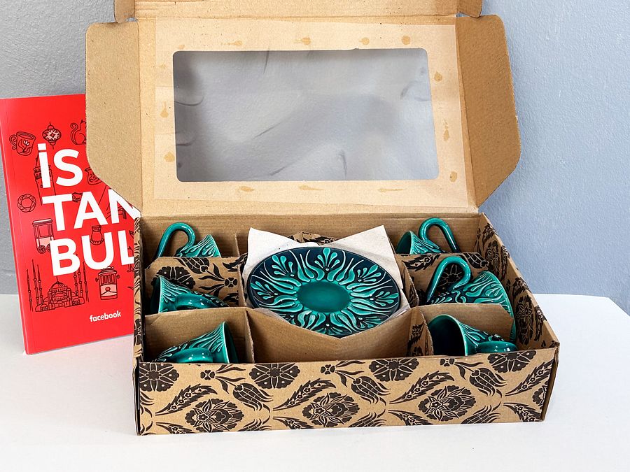Ceramic tea set (6 items) — handmade pottery, handmade ceramic, Turkish ceramic product image (4)
