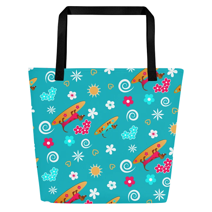 Surfing Dachshund Pattern All Over Print Tote product image (2)