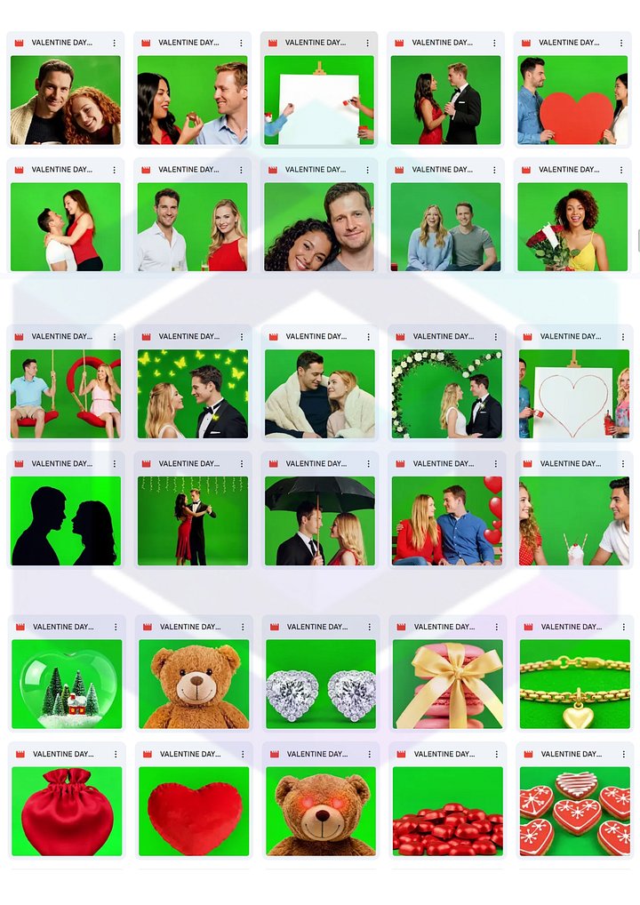 130 ROMANTIC VALENTINE’S DAY GREEN SCREEN CLIPS BUNDLE FOR VIDEO CREATORS product image (2)
