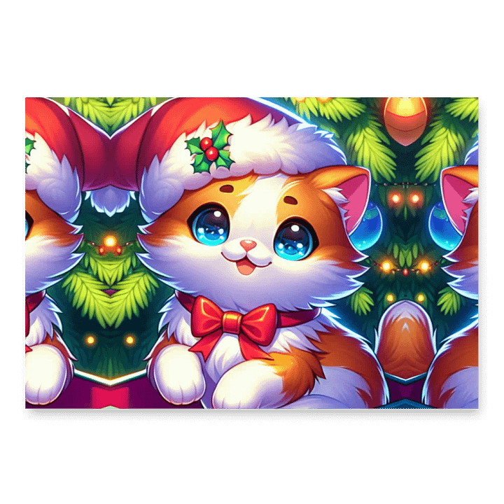 Cute Christmas Cats Wrapping Paper (3 Different Sheets Included) product image (1)
