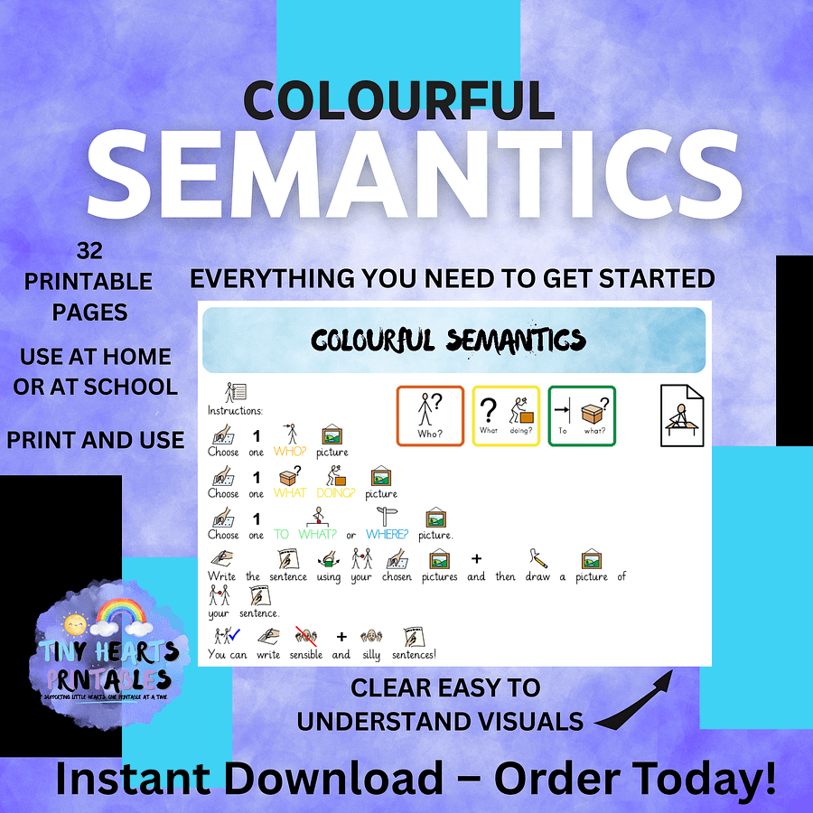 Colourful Semantics Posters Icon Card Packs | 36 Pages of Who, What Doing, Where, Describe Worksheets & Visuals | SEN, SLT, EYFS, Speech product image (7)