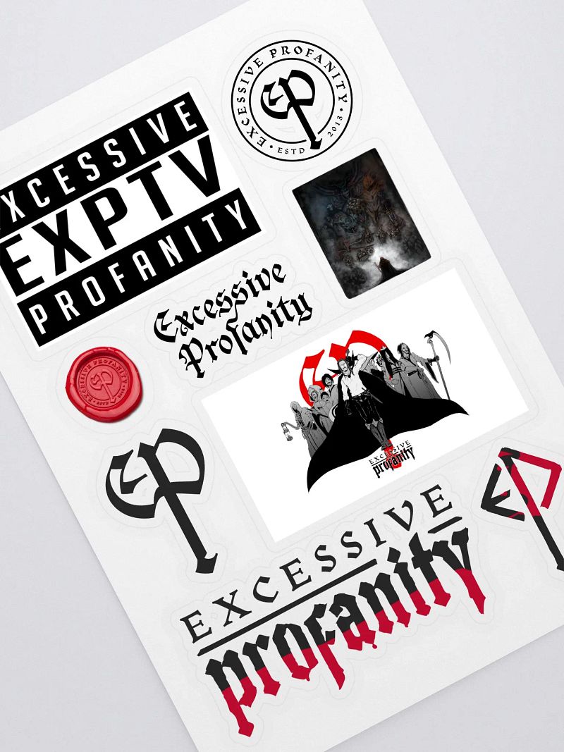 Excessive Profanity Sticker Collection (On White)