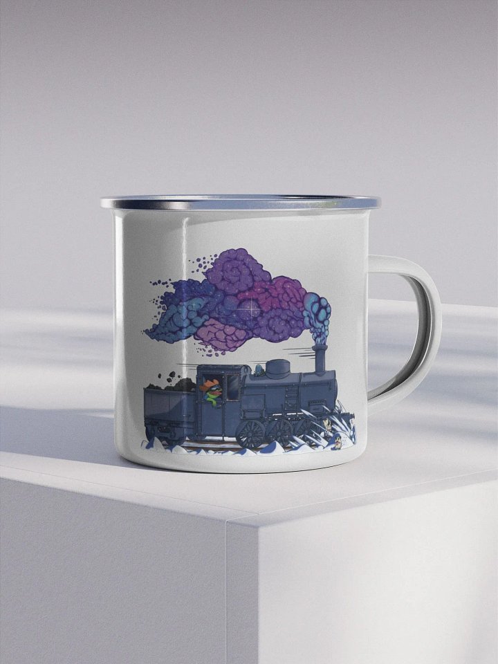 Snowy Train - Left Handed Enamel Mug (EU/US) product image (1)