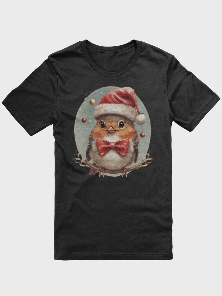 Cute little robin wearing a santa hat Supersoft T-Shirt product image (1)