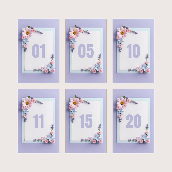 Floral Table Number Card - Dizynai (DTN-11) product image (2)