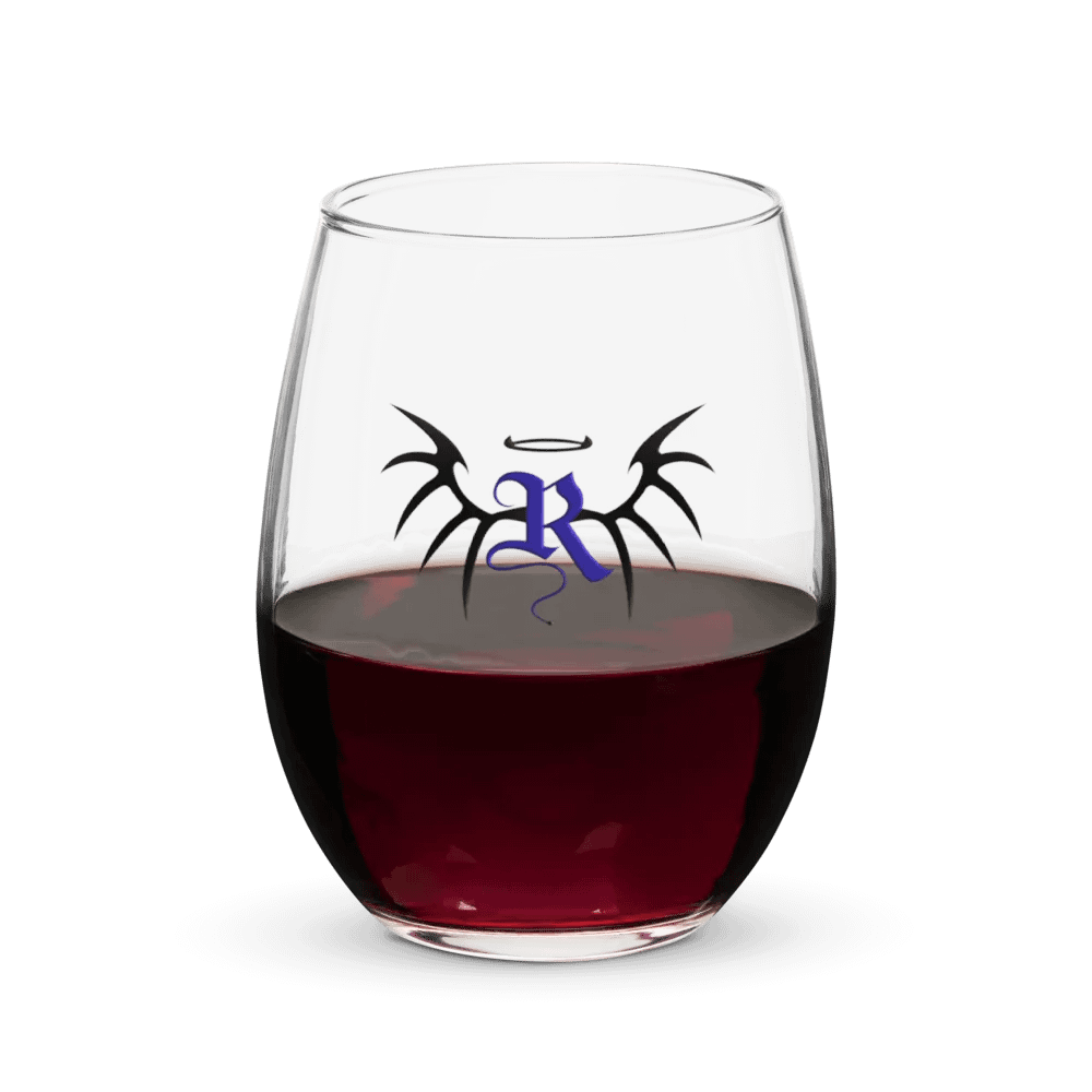 RafaZafar Logo Stemless Wineglass (blue) product image (5)