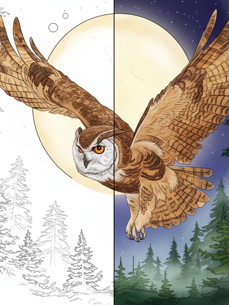 Realistic Owl Drawing Book for Adults (10+ Pages) - Detailed Fine Line Art Templates for Pencil and Ink Sketching product image (1)