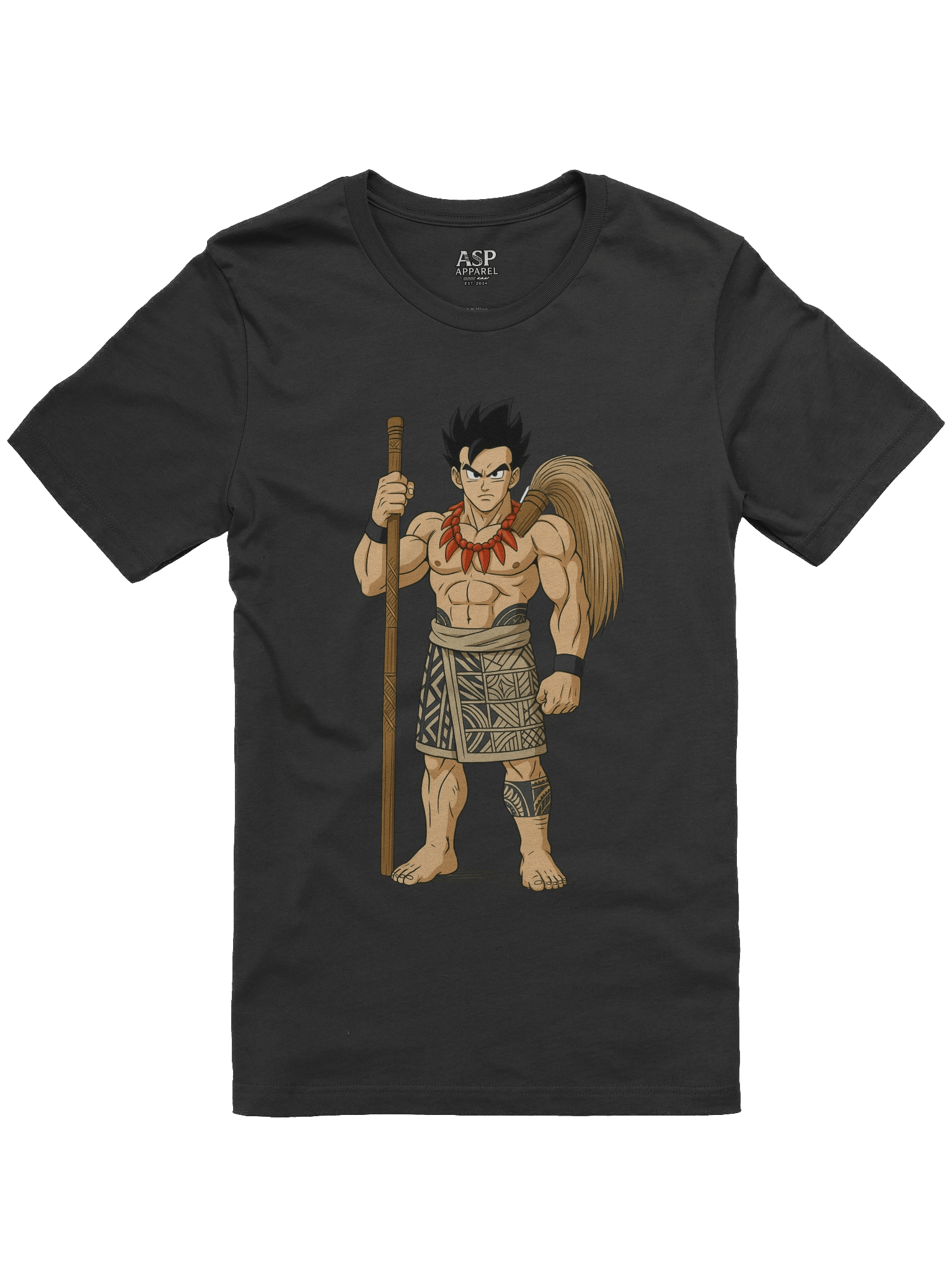 Epic Anime-Inspired Samoan Matai Warrior – Traditional Polynesian Pe‘a Tattoo & Fue Art product image (4)