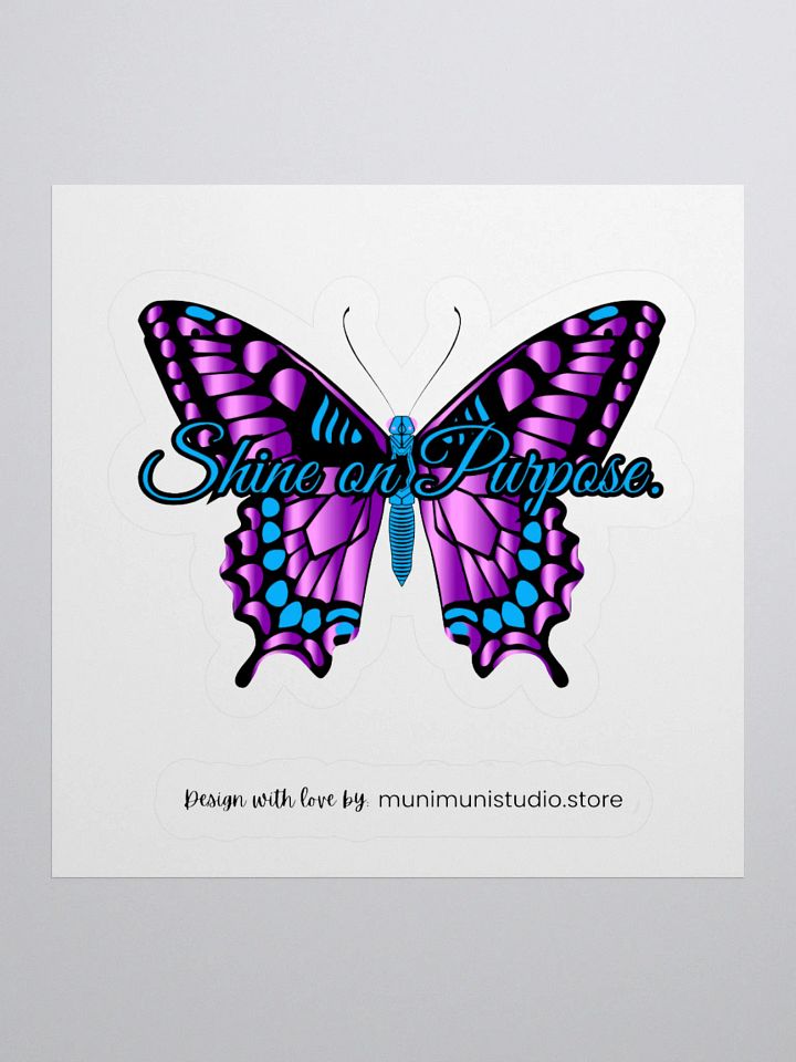 Shine in Purpose – Purple Butterfly Inspirational Quote Sticker product image (2)