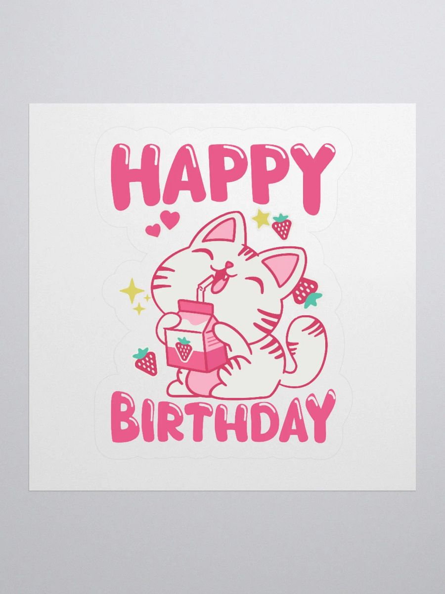Happy Birthday (Cat Strawberry) Sticker product image (1)