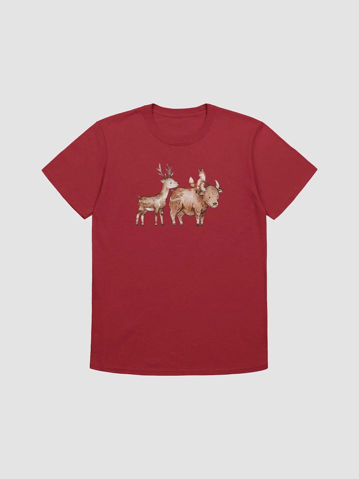 Watercolor Stag and Vixen riding a Bull Soft Style Tee product image (1)
