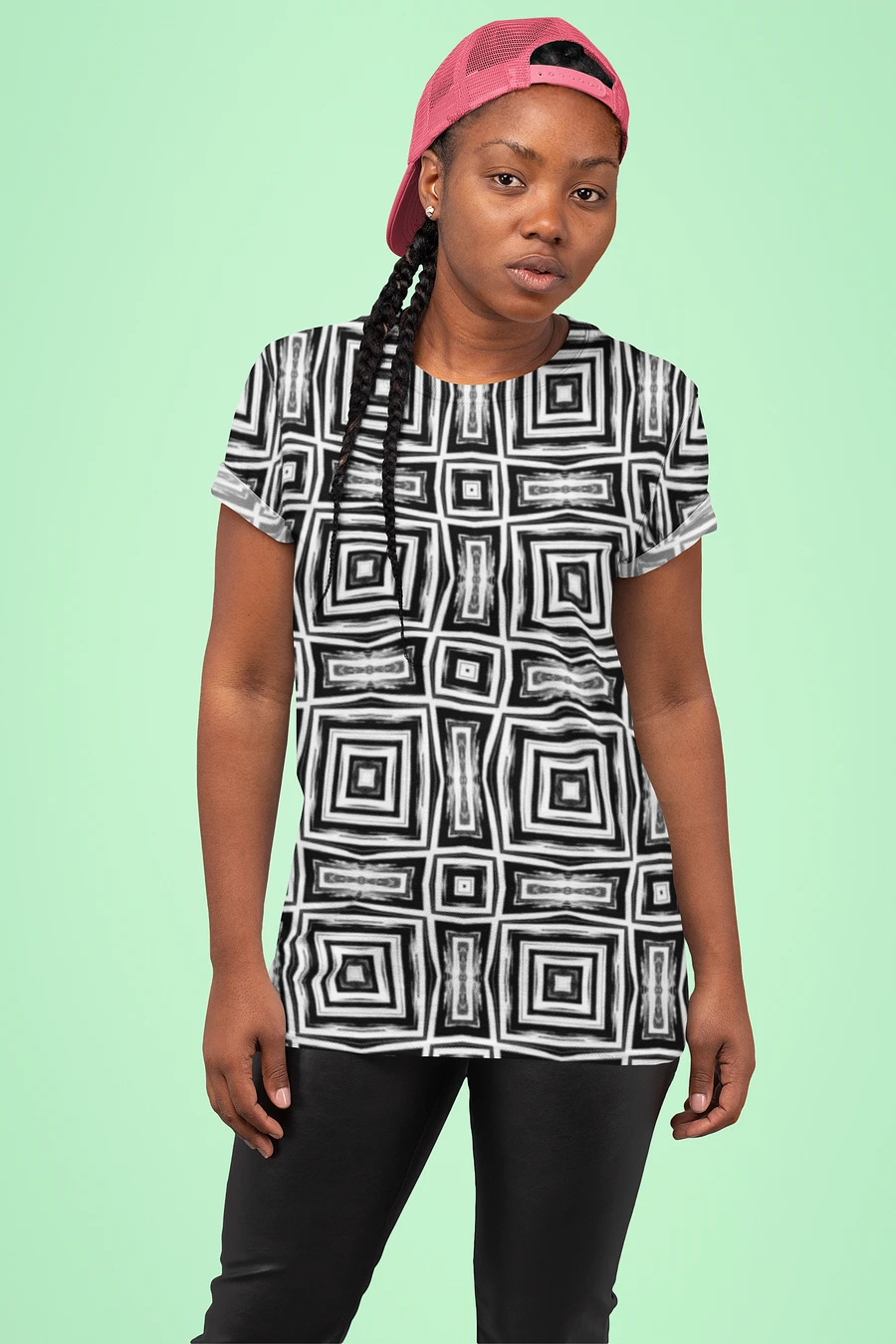 Abstract Monochrome Repeating Pattern Women's T Shirt product image (4)