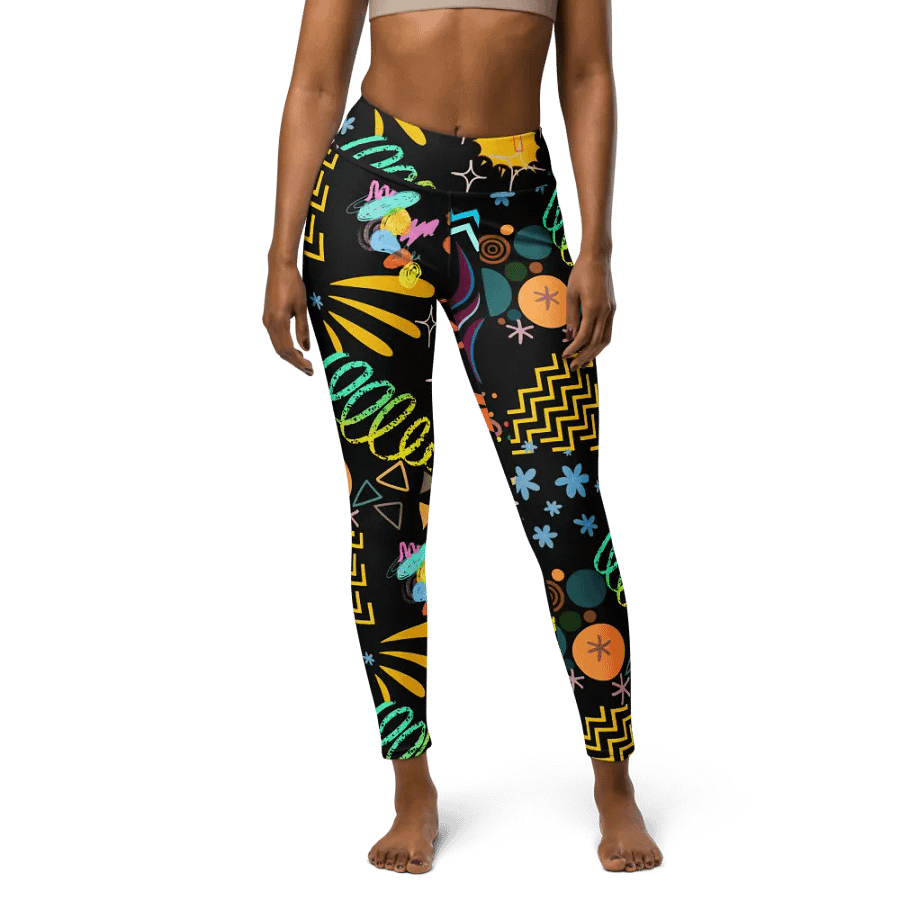 Neon Dream High-Waist Yoga Leggings - Psychedelic Geometric Patterns product image (3)