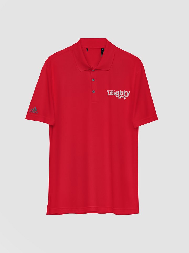 Adidas performance polo shirt 2 (Red Shirt/White Text) product image (1)