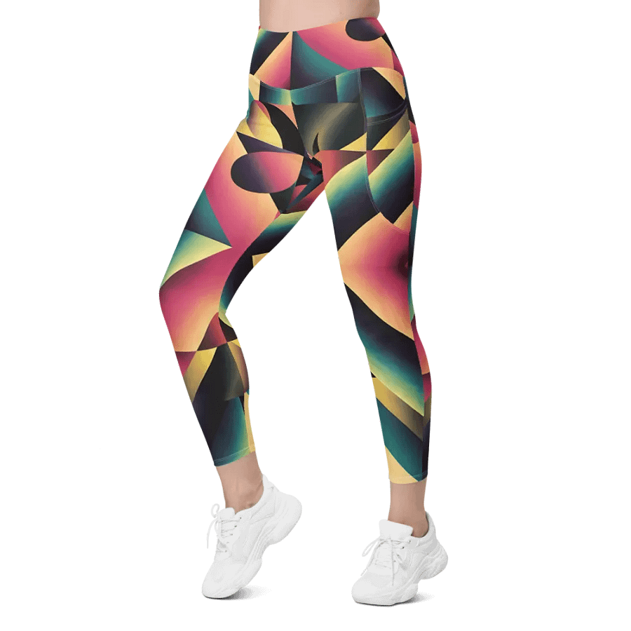 Abstract Lithographic Pattern Design Leggings with pockets - V7 product image (8)
