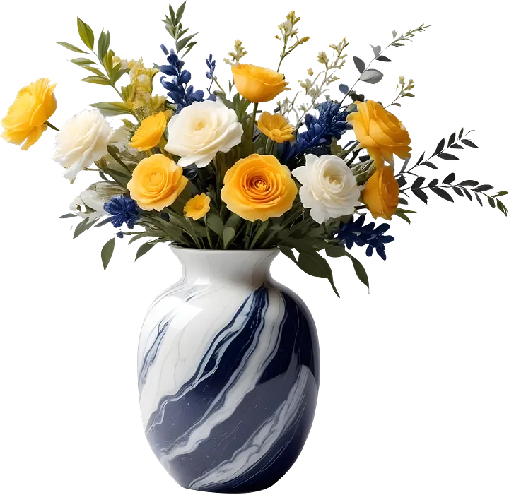 Golden Tides – Provence-Style Floral Vase PNG product image (1)