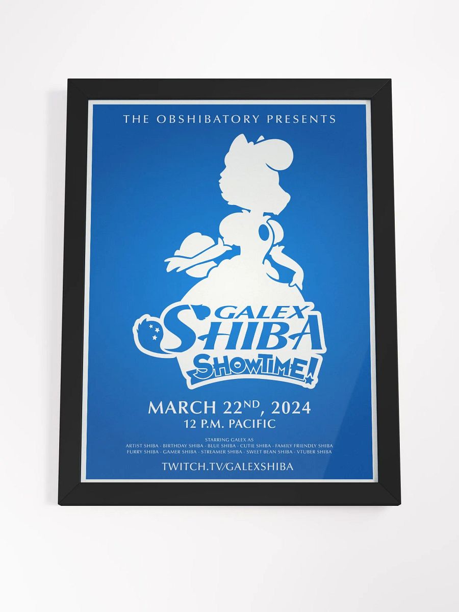 Galex Shiba Showtime Poster - Blue Framed product image (4)