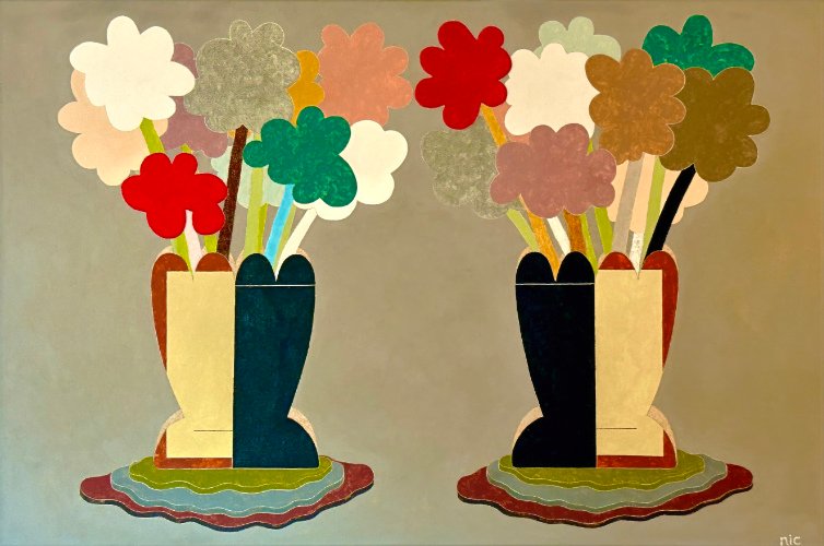 Two Flowers (circa 2022) (20" x 30") on canvas product image (1)