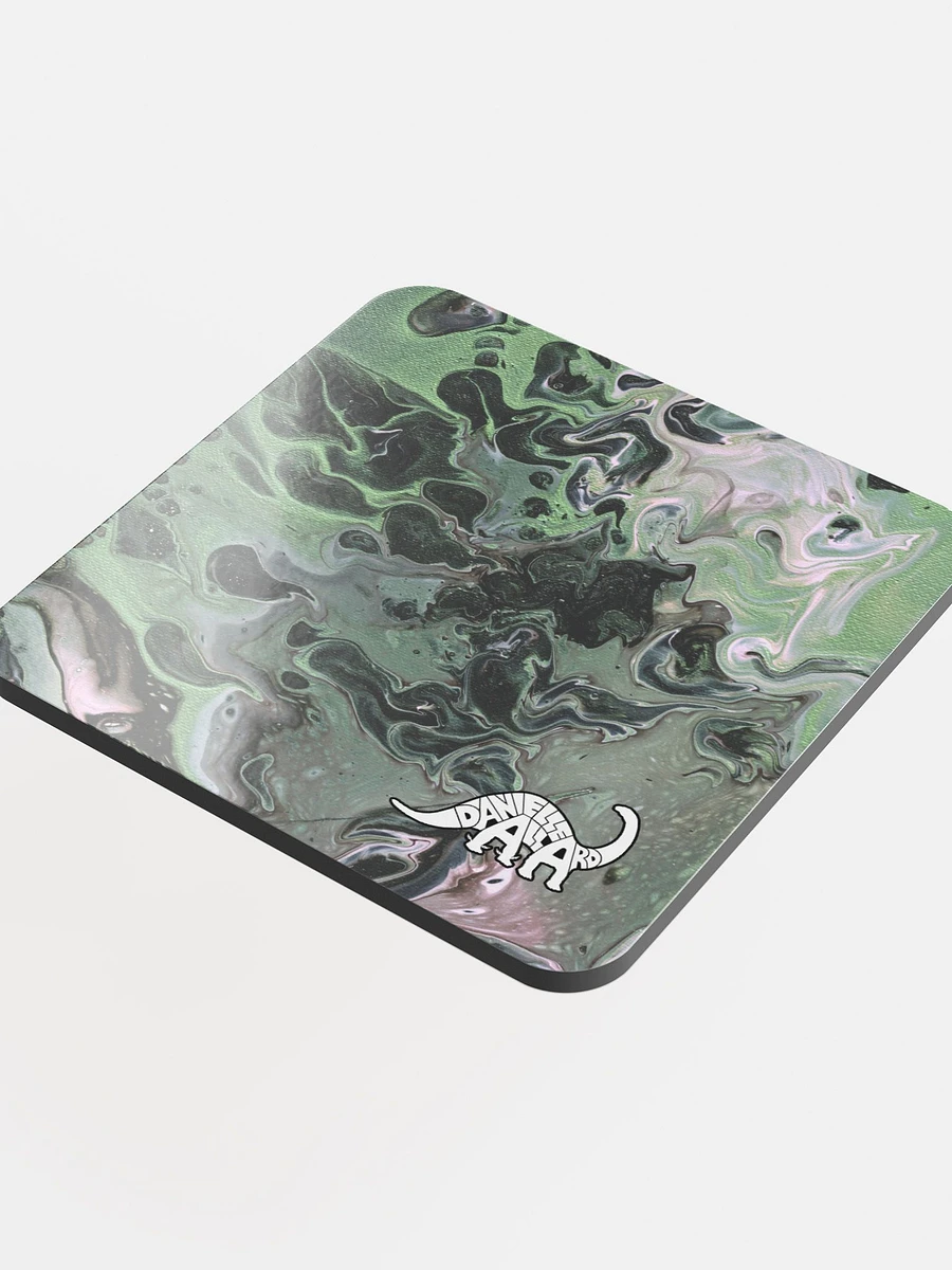 Metallic Green Fluid Acrylic Coaster product image (1)