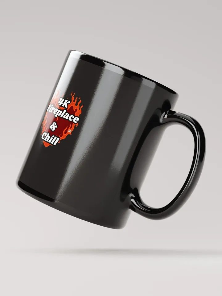 Flaming Heart - 4K Fireplace & Chill | Black Glossy Mug product image (2)