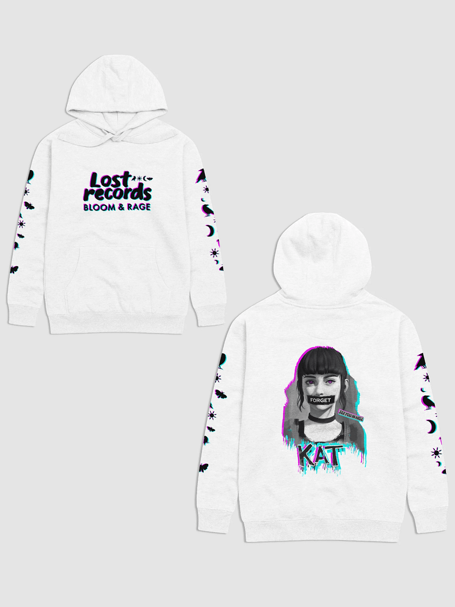 Lost Records: Bloom & Rage; Kat Mikaelsen "FORGET" Hoodie Print (Raven, Sun, Moon, Moth) product image (1)