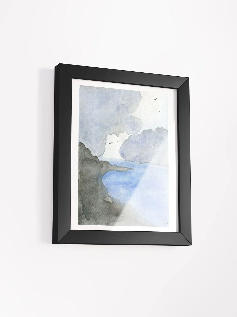 A View of Coastline: Watercolor Landscape Framed Poster product image (2)