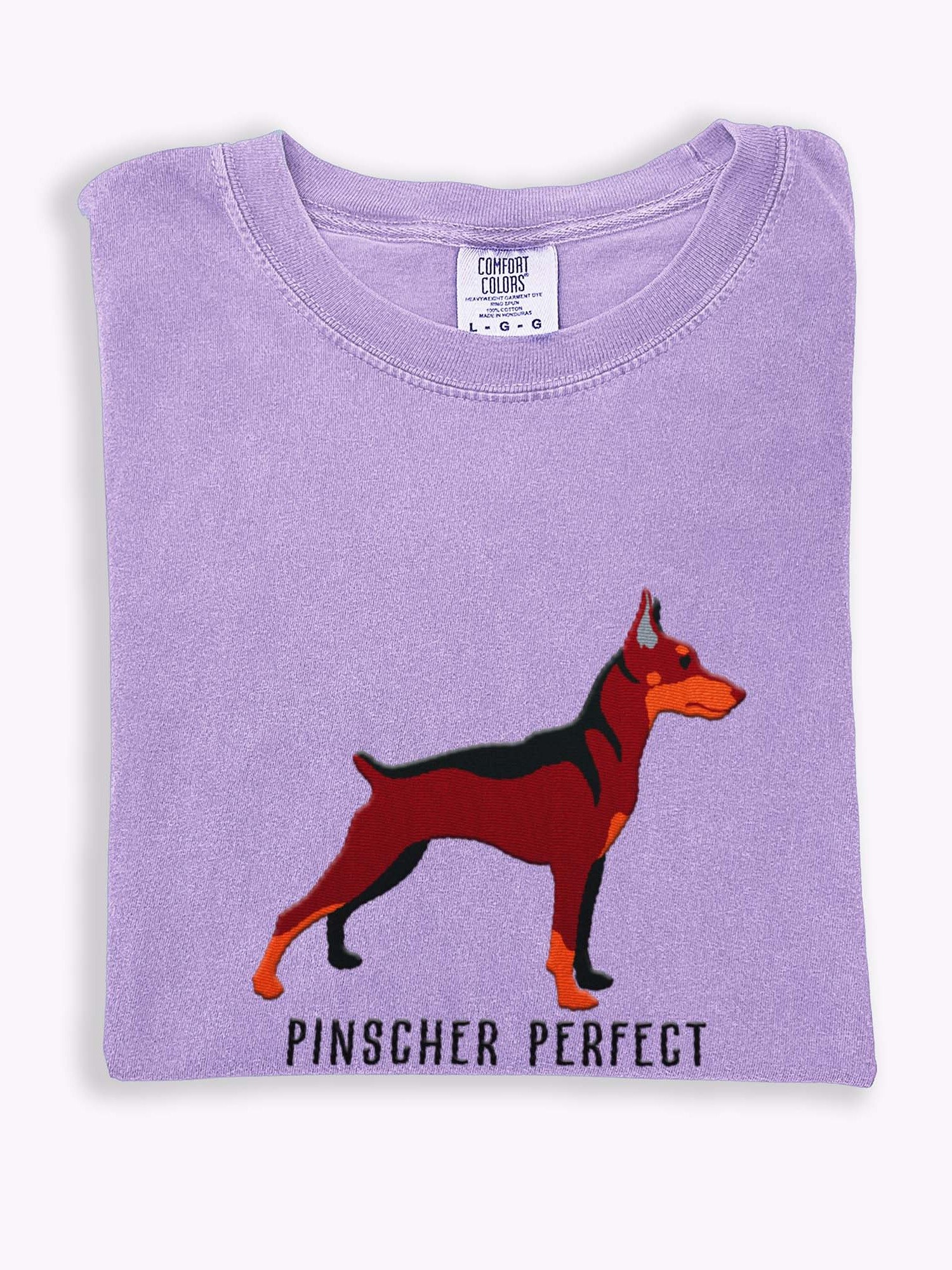 Pinscher Perfect T-Shirt(Embroidered) of a Mini Pinscher(Red & Tan) product image (1)