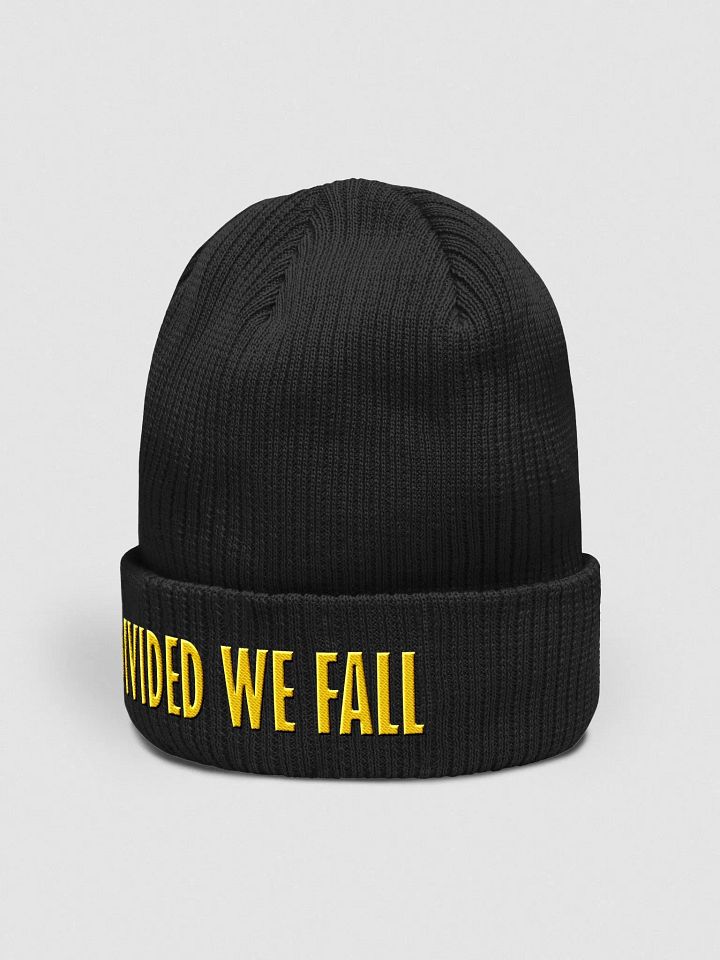 Copy of Divided We Fall - Yellow - Beechfield Organic Ribbed Beanie product image (2)