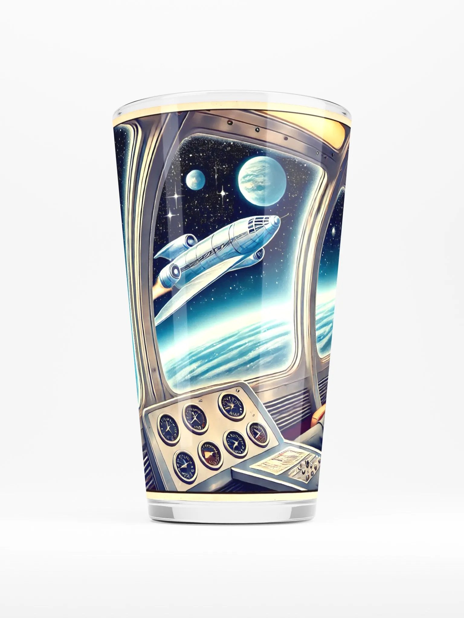 Vintage Space Travel Pint Glass product image (3)