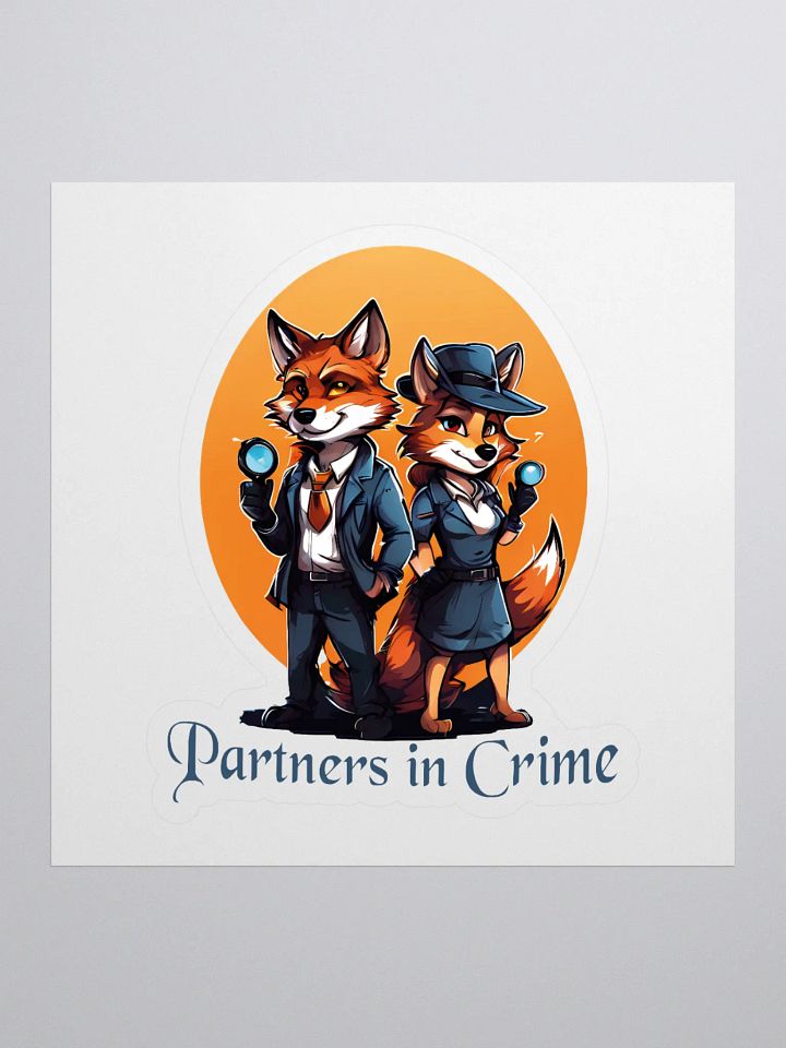 Partners in Crime Funny Kiss Cut Stickers - Stylish & Funny Fox Couple Stickers for Laptops, Journals & More