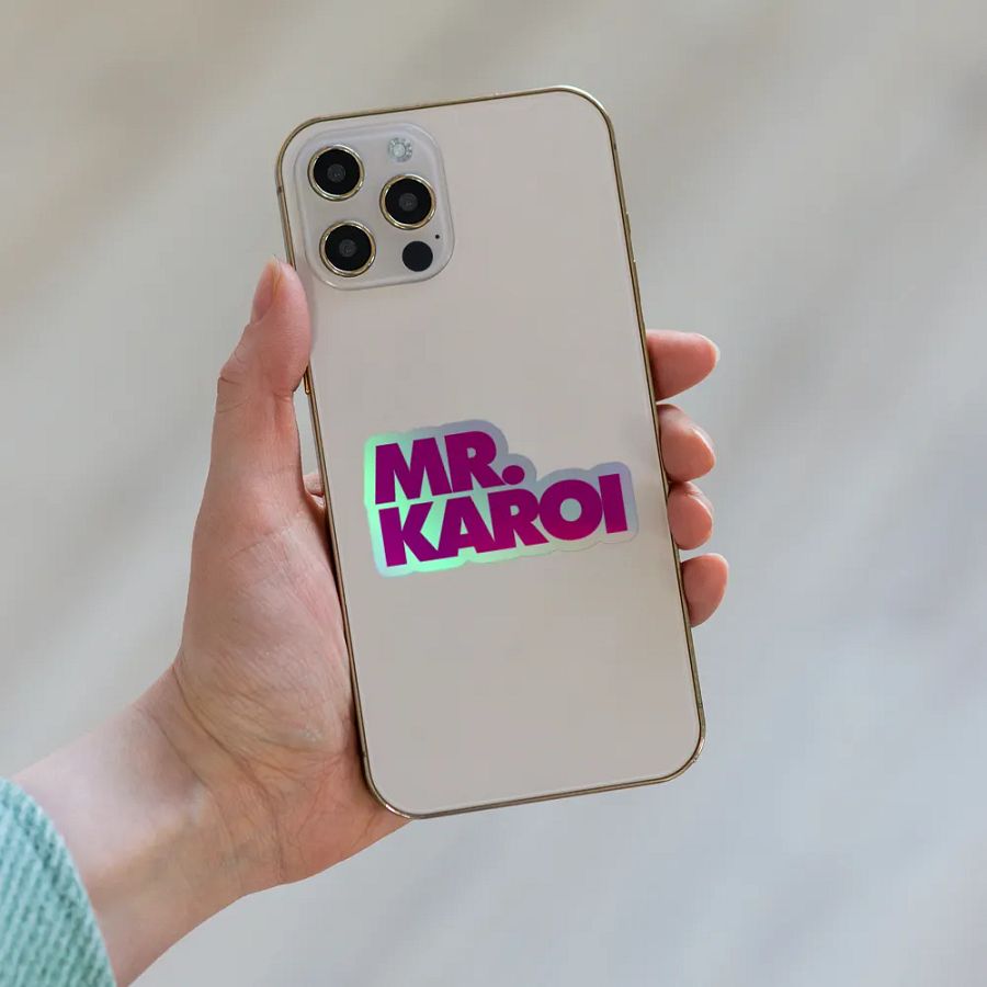 Mr. Karoi Pink Logo Holographic Sticker product image (8)