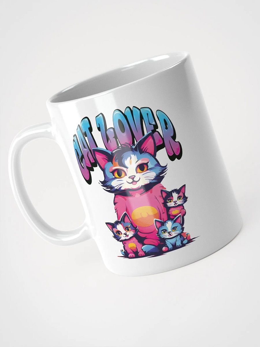 Cat Lover White Glossy Mug | Adorable Mother Cat and Kittens Design | Perfect Gift for Cat Enthusiasts and Cat Moms product image (3)