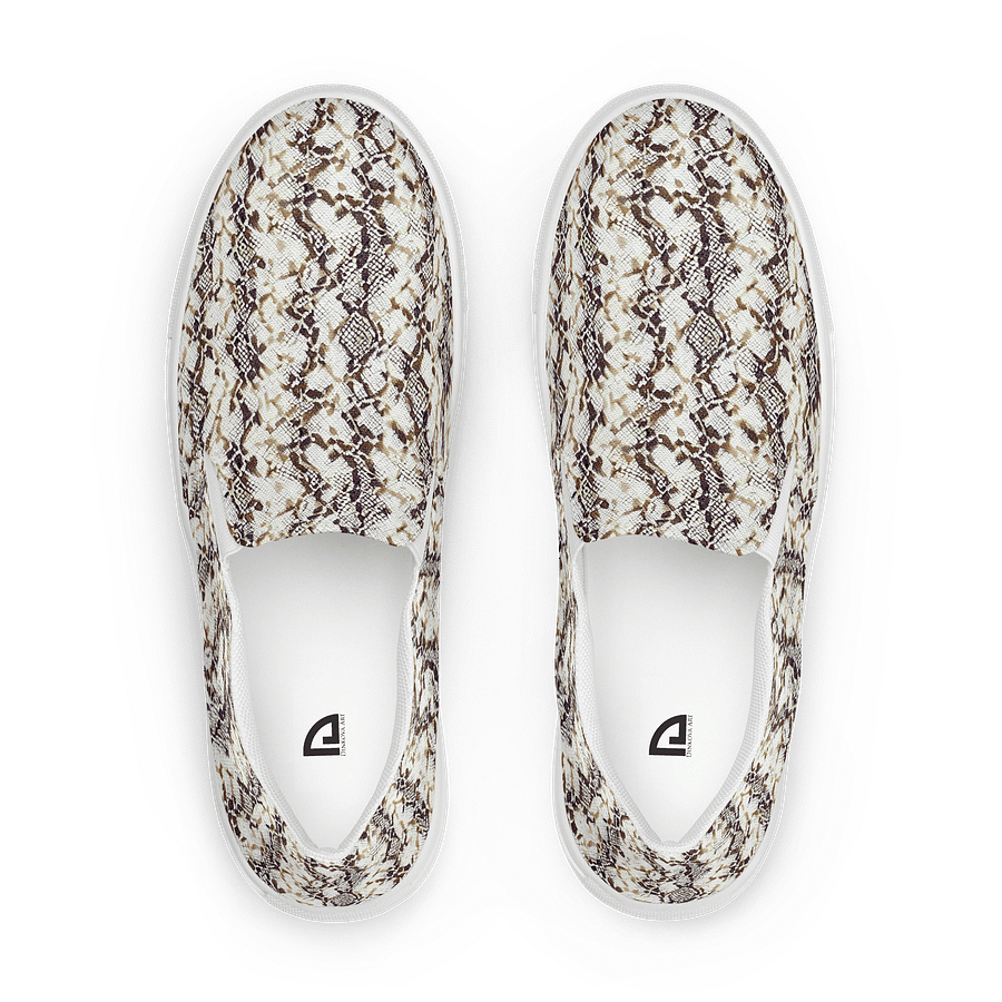 Beige Snake Skin Canvas Shoes product image (1)