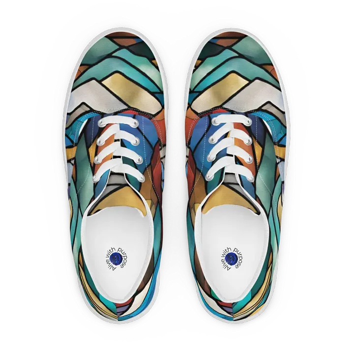Mountain Majesty Stained Glass Art Mens Laceups product image (1)