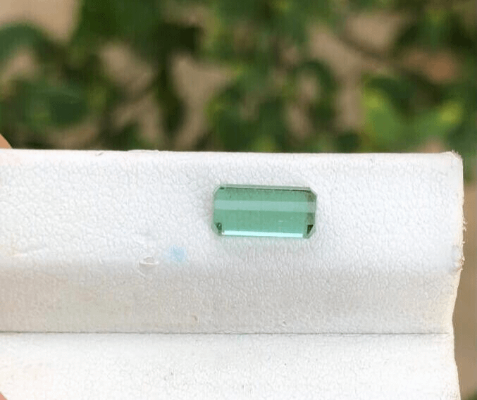 TOURMALINE EMERALD CUT LITE GREEN GEMSTONE FOR RING FATHER'S DAY GIFT, 1.30 CRT product image (7)