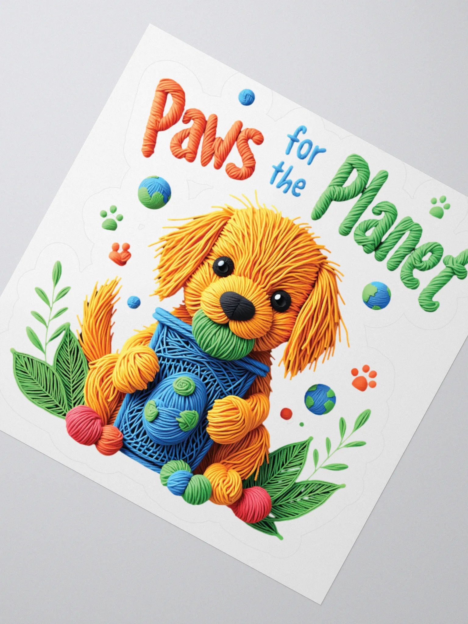 Paws for the Planet - Cute Eco-Friendly Dog Earth Day Kiss Cut Stickers product image (6)