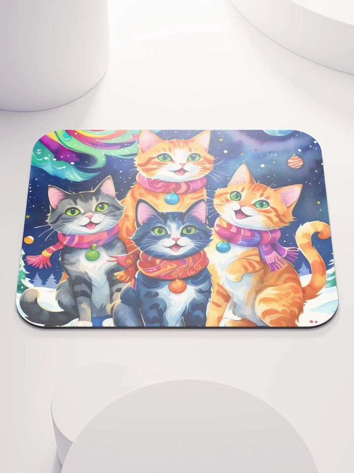 Festive Cats in Scarves Mouse Pad product image (2)